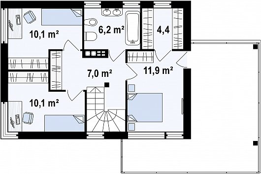 Планировка. Проект двухэтажного дома, 123м2
