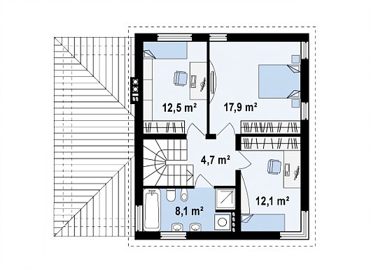 Планировка. Проект двухэтажного дома, 134м2