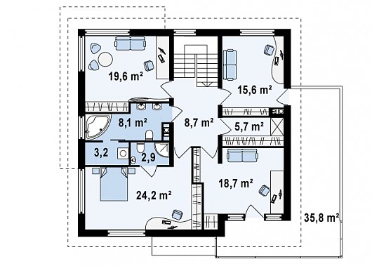 Планировка. Проект двухэтажного дома, 252м2