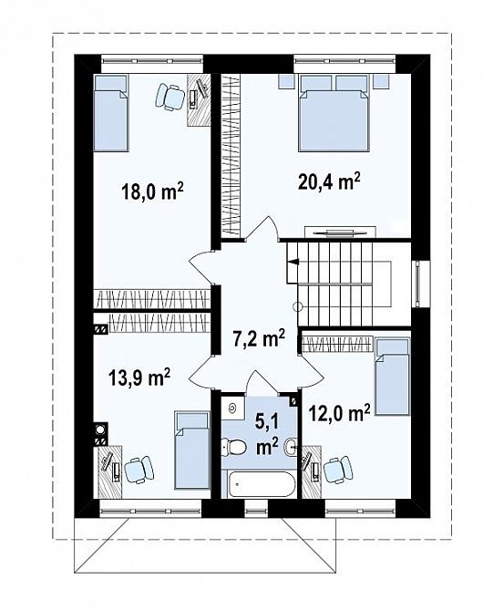 Планировка. Проект двухэтажного дома, 157м2