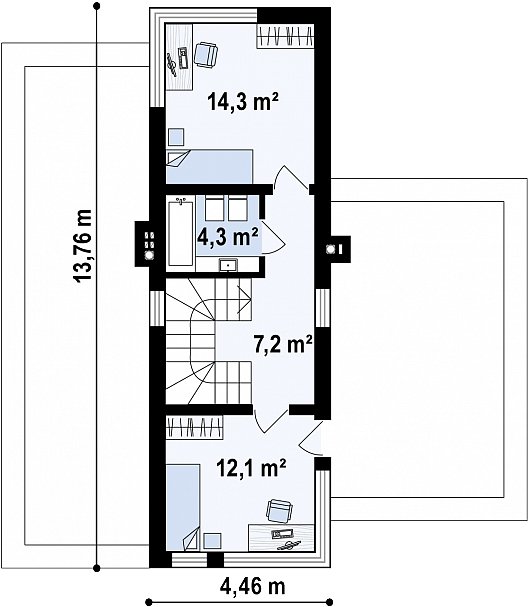 Планировка. Проект двухэтажного дома, 144м2