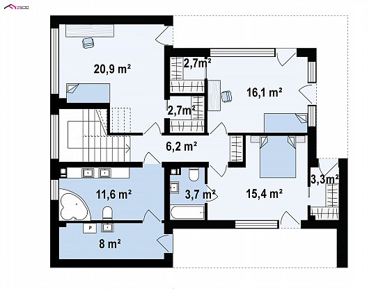 Планировка. Проект двухэтажного дома, 184м2