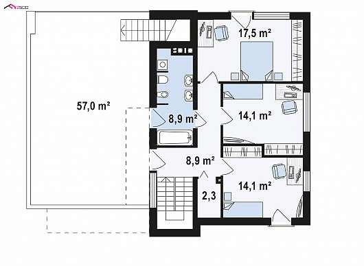 Планировка. Проект двухэтажного дома, 181м2