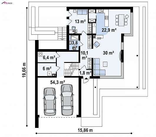 Планировка. Проект двухэтажного дома, 207м2